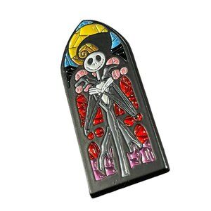 Jack Skellington Lapel Pin Stained Glass Window Nightmare Christmas Brooch Badge